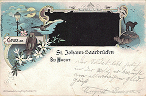 Gruss aus St.Johann-Saarbrücken BEI NACHT.
