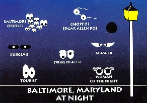 BALTIMORE, MARYLAND AT NIGHT