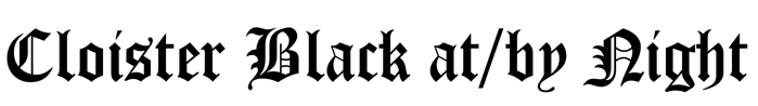 Cloister Black